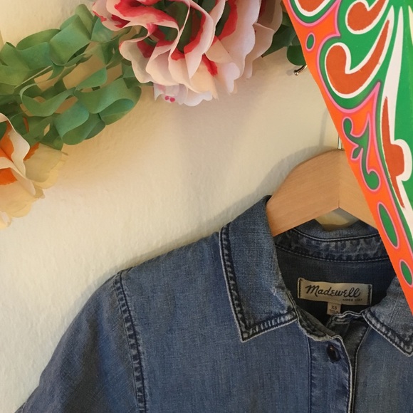 Madewell raw hem denim dress - Picture 2 of 4