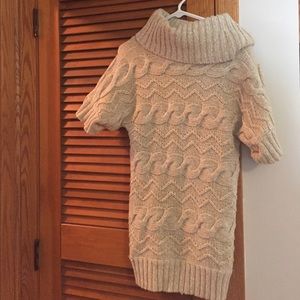 Short sleeve cowl neck sweater