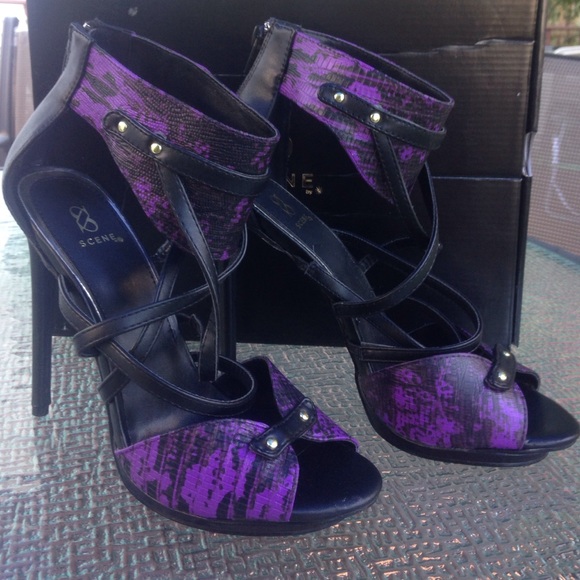 Scene black and purple heels