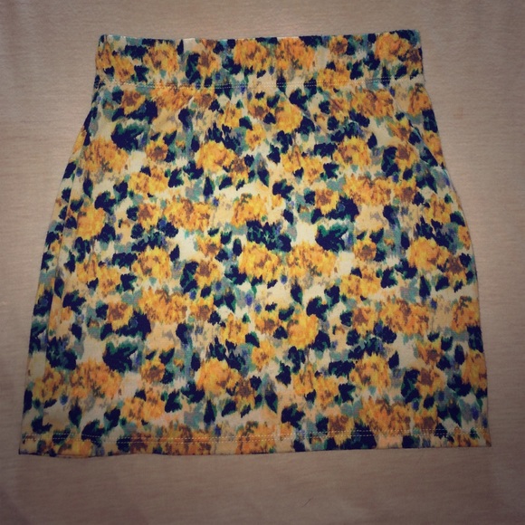 Abstract floral print mini skirt from Pac Sun