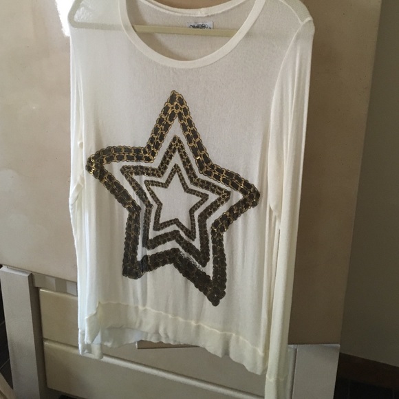 Lauren Moshi Addison Star Pullover in Natural L
