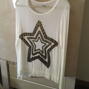 Lauren Moshi Addison Star Pullover in Natural L