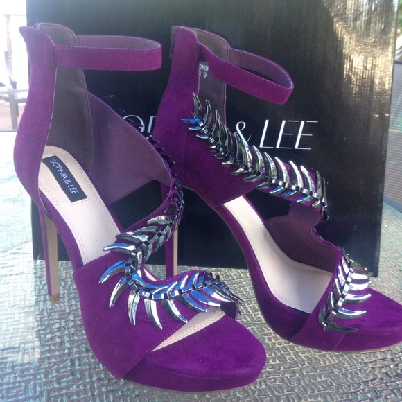 Sophia and lee purple heels with spikes - Picture 1 of 4