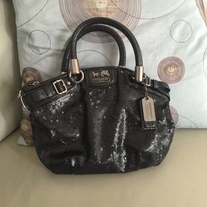 Coach purse with black sequins