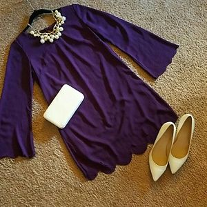 Scalloped hem dress
