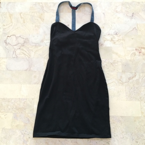 Motel Rocks black and denim dress size M