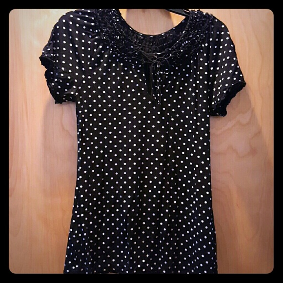 BCBG Tops - BCBG black polka top top