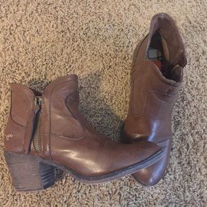 Brown Zip Up Ankle Booties