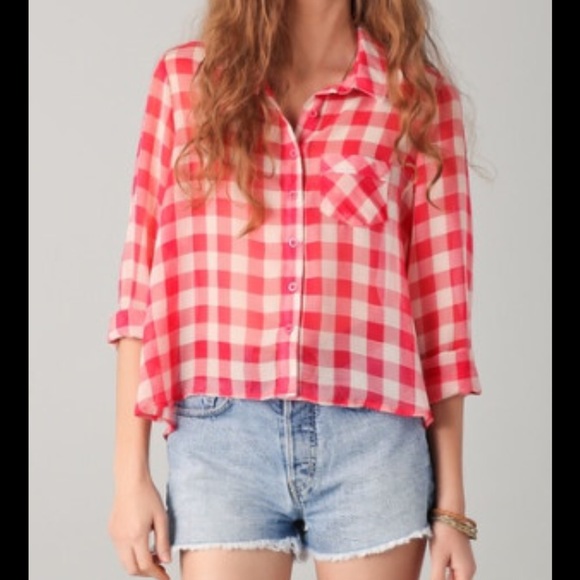 Free People Tops - Free People gingham plaid shirt