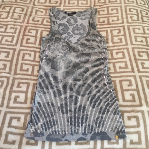 A|X Armani Exchange sequin leopard tank top Medium - Picture 1 of 4