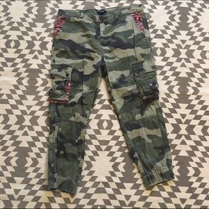 Urban Outfitters Camo Pants w/ embroidery detail