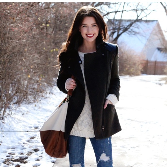 Forever 21 faux leather army coat jacket