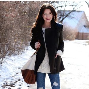 Forever 21 faux leather army coat jacket