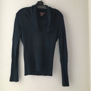 Fitted cowl neck sweater