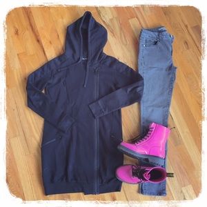 Black All Saints Long Sweatshirt Dress