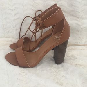 Brown block heels