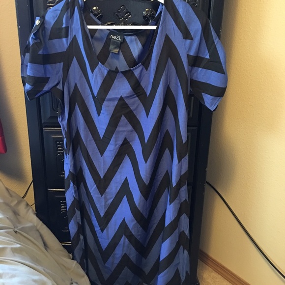 Large blue and black dress