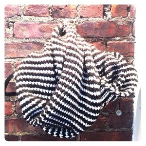 Black and White Club Monaco Infinity Scarf