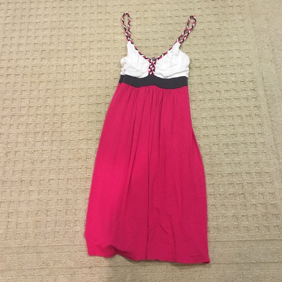 Pink white and grey twisted dress