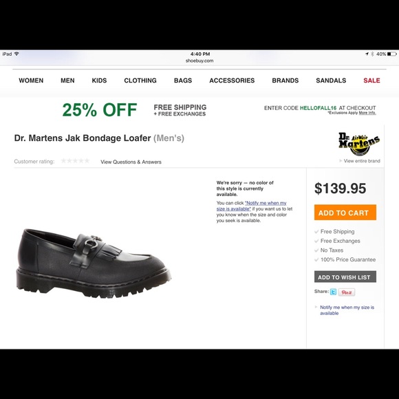 Dr Marten Black Leather Loafers+ handcuff size  8