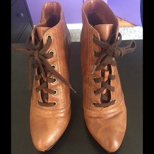 Lace up stiletto booties