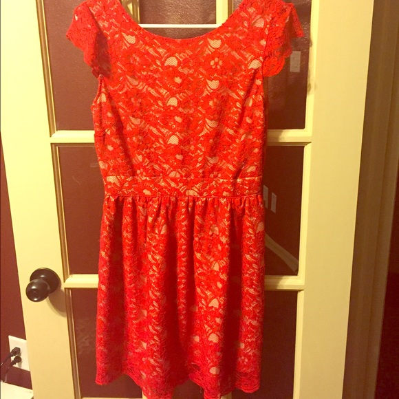 Red Lace Party Dress