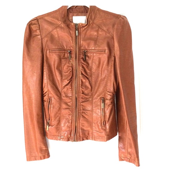 Faux Leather Bomber