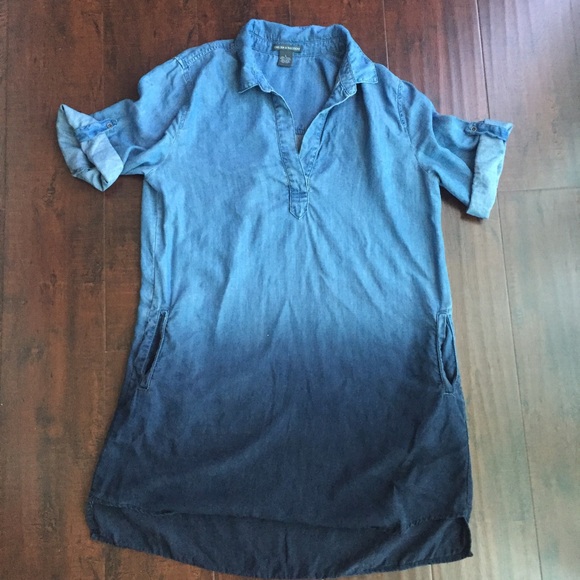 Chelsea & Theodore Ombre Chambray Shirt Dress - Picture 2 of 5