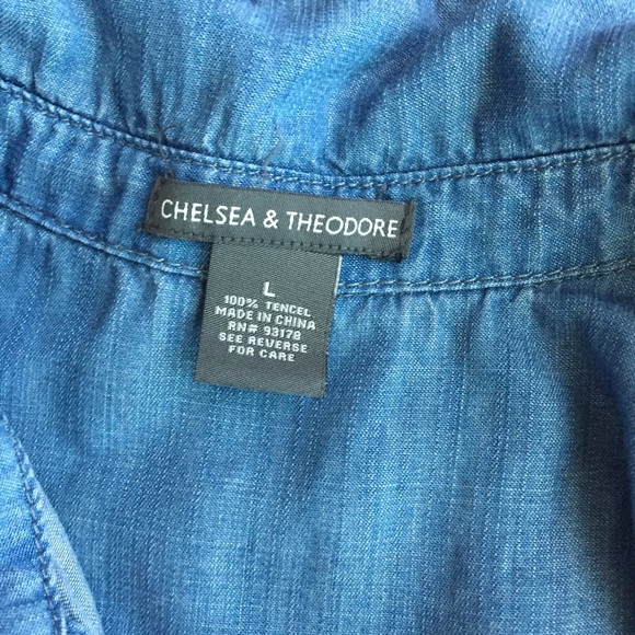 Chelsea & Theodore Ombre Chambray Shirt Dress - Picture 4 of 5