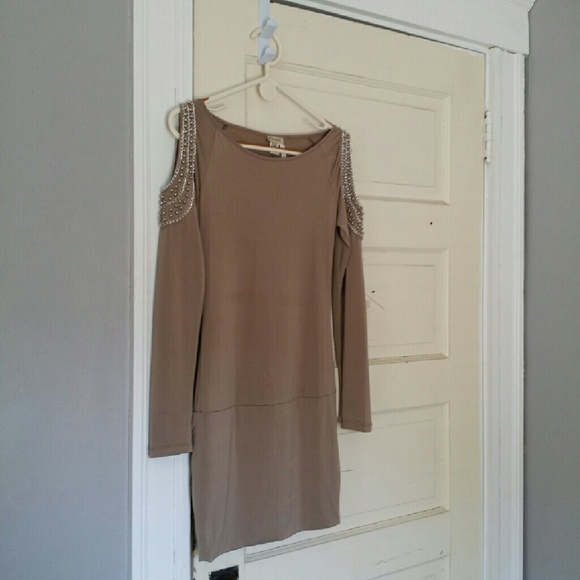 dark beige bodycon dress - Picture 1 of 4