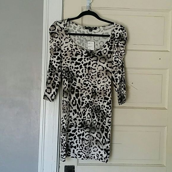 white cheetah print dress - Picture 2 of 4