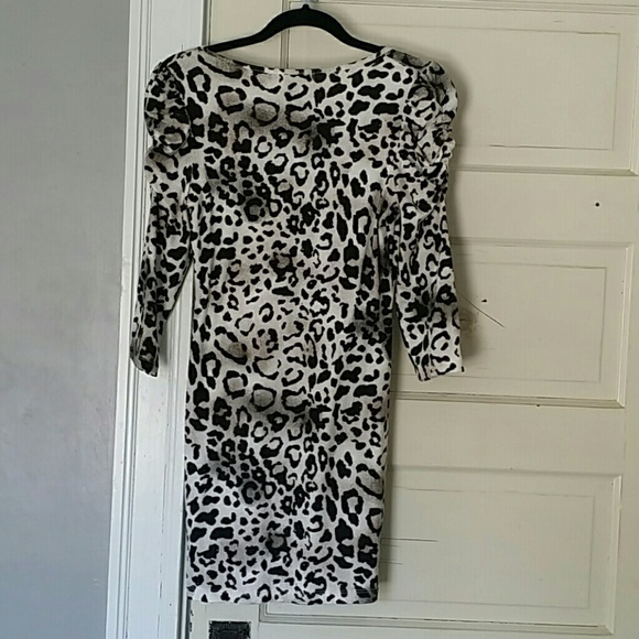 white cheetah print dress - Picture 3 of 4