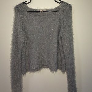 Fuzzy Sparkle Crop Sweater