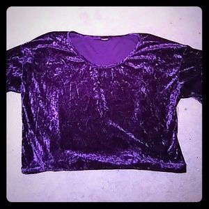 Purple velvet crop tee