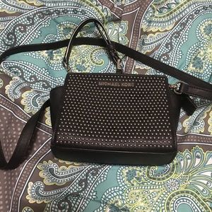 Michael Michael Kors Black Studded Crossbody