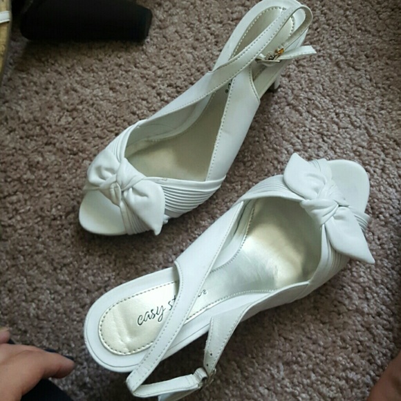 Strappy white dress sandals! Never been worn!