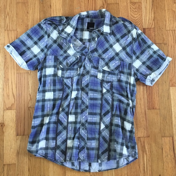 Men's Short-Sleeve Plaid Button Down