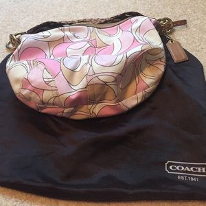 Coach canvas hobo bag.