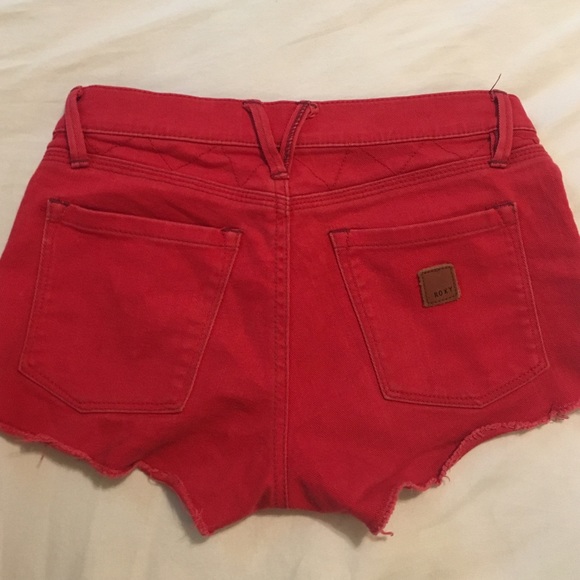 Red denim roxy shorts - Picture 2 of 4