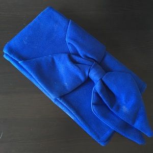 Blue suede clutch