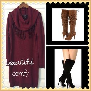 Beautiful burgundy sweater dress.❤️