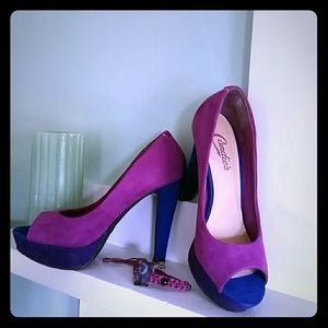 Candies open toe heels , about 5"