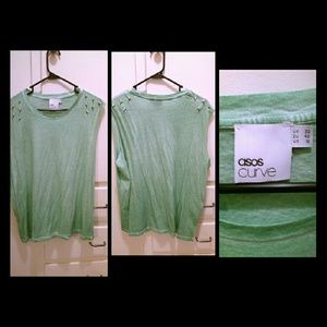 ASOS green t-shirt with spikes