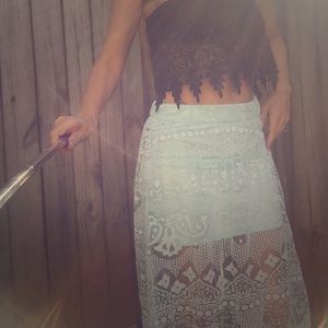 Baby blue skirt - sheer at bottom - so cute on 💞