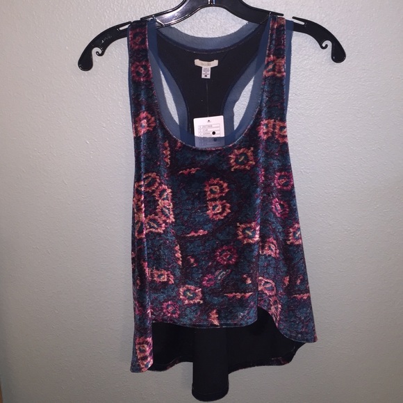 Floral Print Velvet Tank