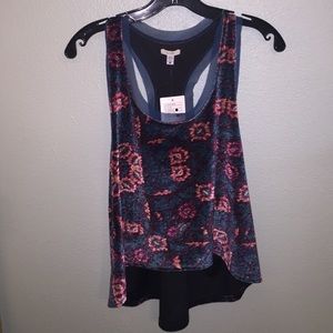 Floral Print Velvet Tank