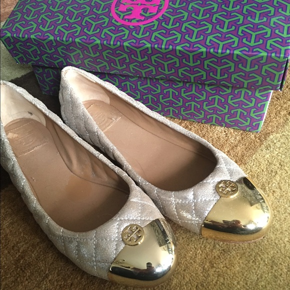 Tory Buch gold shoes