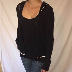 Light weight black zip up hoodie