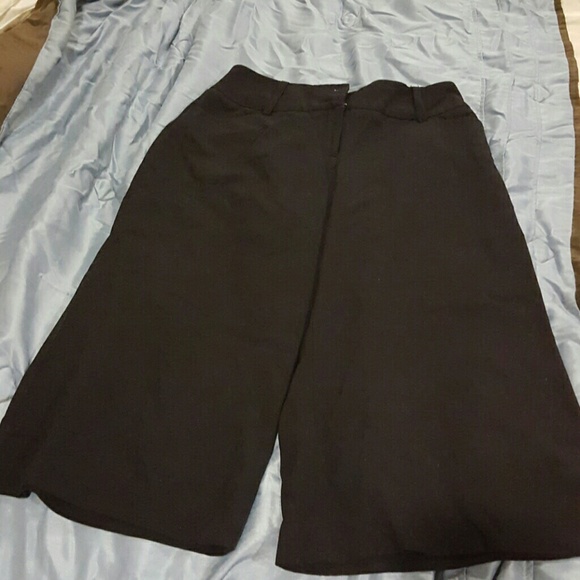 Black gaucho trouser pants