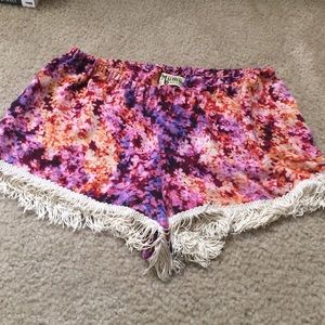 Show me your mumu floral fringe shorts